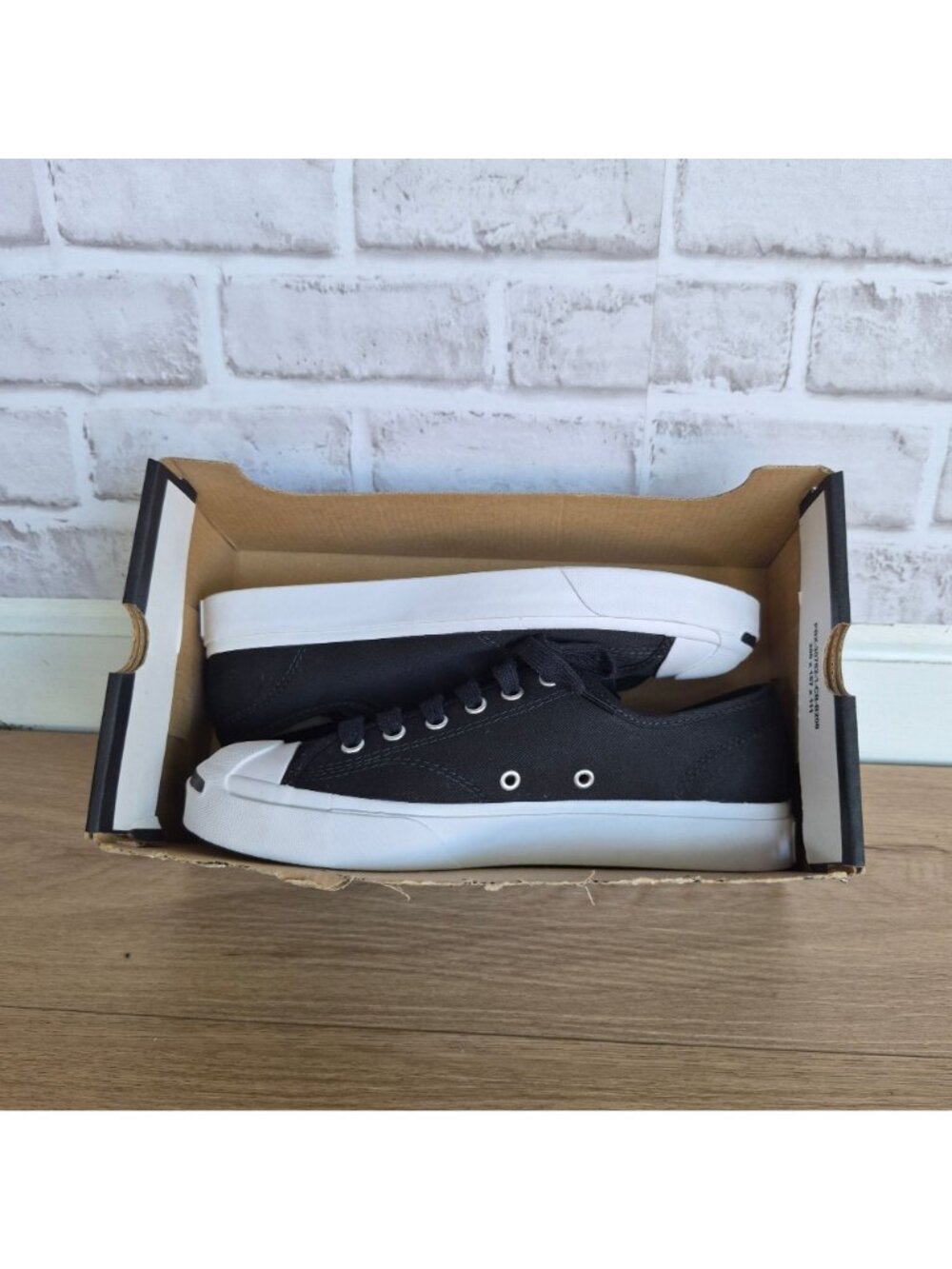 ⭐Converse Jack Purcell JP OX Canvas 7.5 Women Shoes Sneakers Black White 164056C - Picture 8 of 12